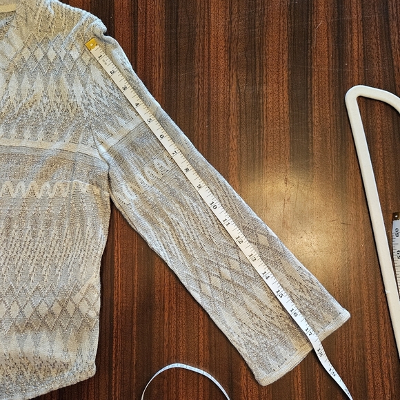 H&M 2-piece Set Peplum Tank and Crop Cardigan Gray Silver Glittery M EUC GLAM - Picture 11 of 14